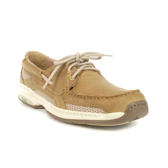 NEW DUNHAM men's captain boat shoes in tan - Picture 1 of 3